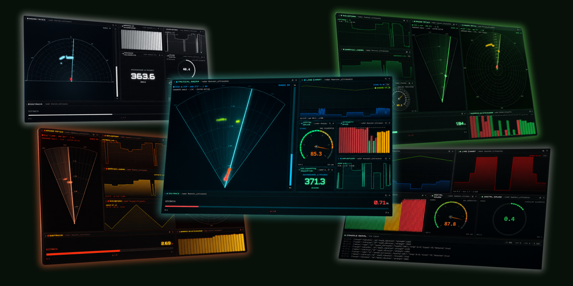 XAATEX modular dashboard layout with resizable telemetry widgets